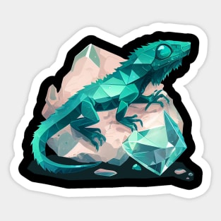 Green Crystal Lizard Sticker